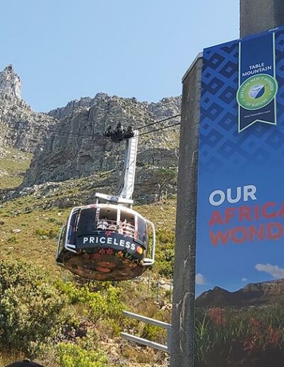 cable car going up table mountain
