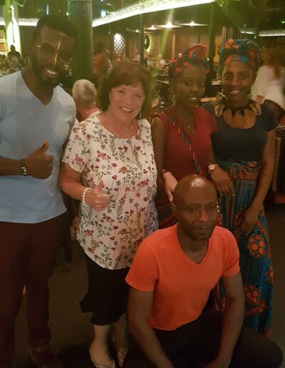 group of people posing for camera